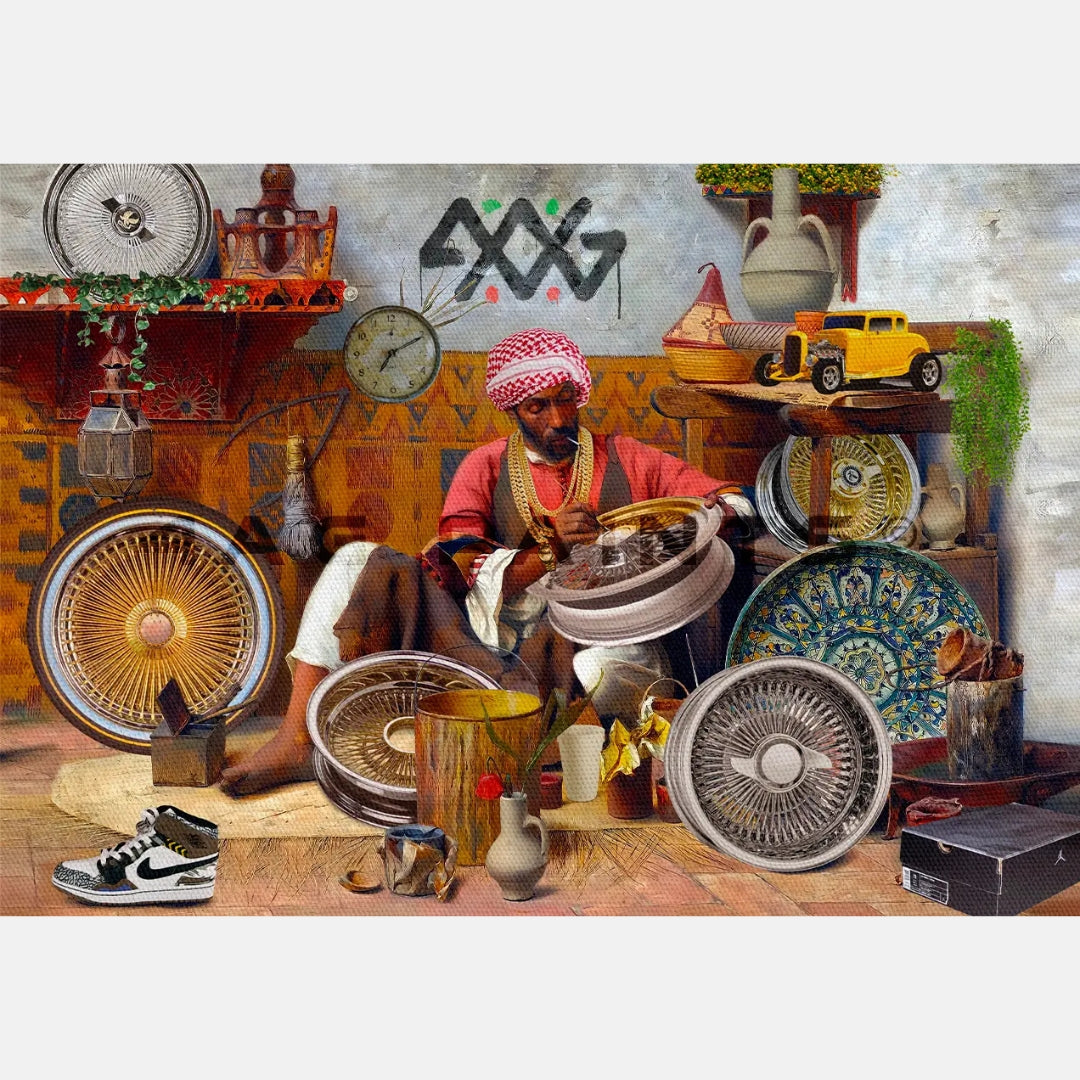 GOLDEN RIMS CANVAS ART PAINTING