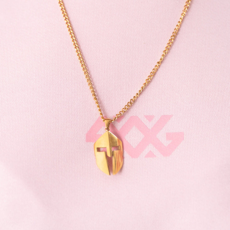 SPARTAN HELMET NECKLACE - GOLD