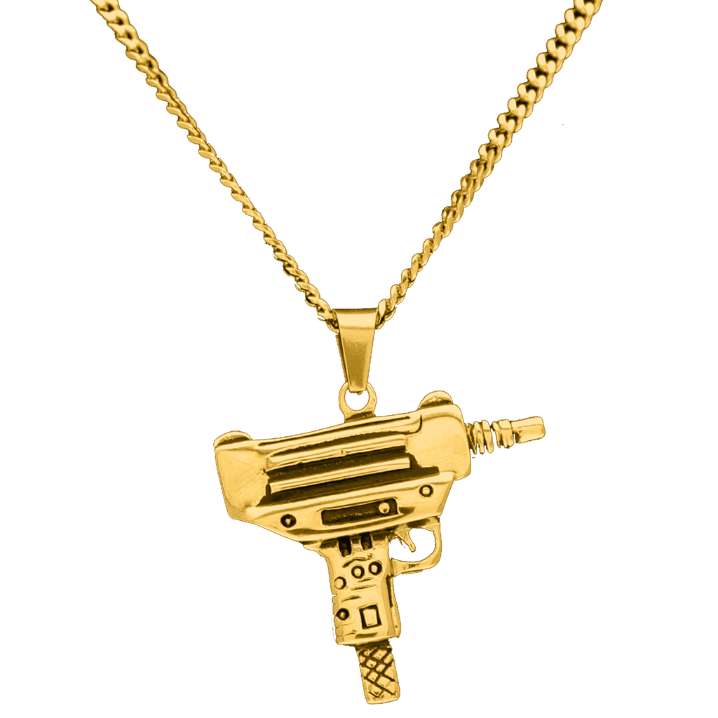 Gold Gun Necklace – Sydney Costume Shop