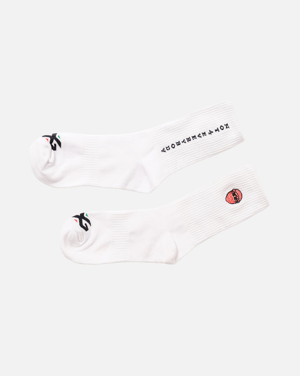 G CREW SOCKS-White